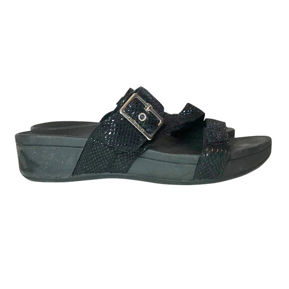 Vionic Skylar Orthoheel Womens Size 10 Black Slide Buckle Comfort Sandals - Picture 2 of 8